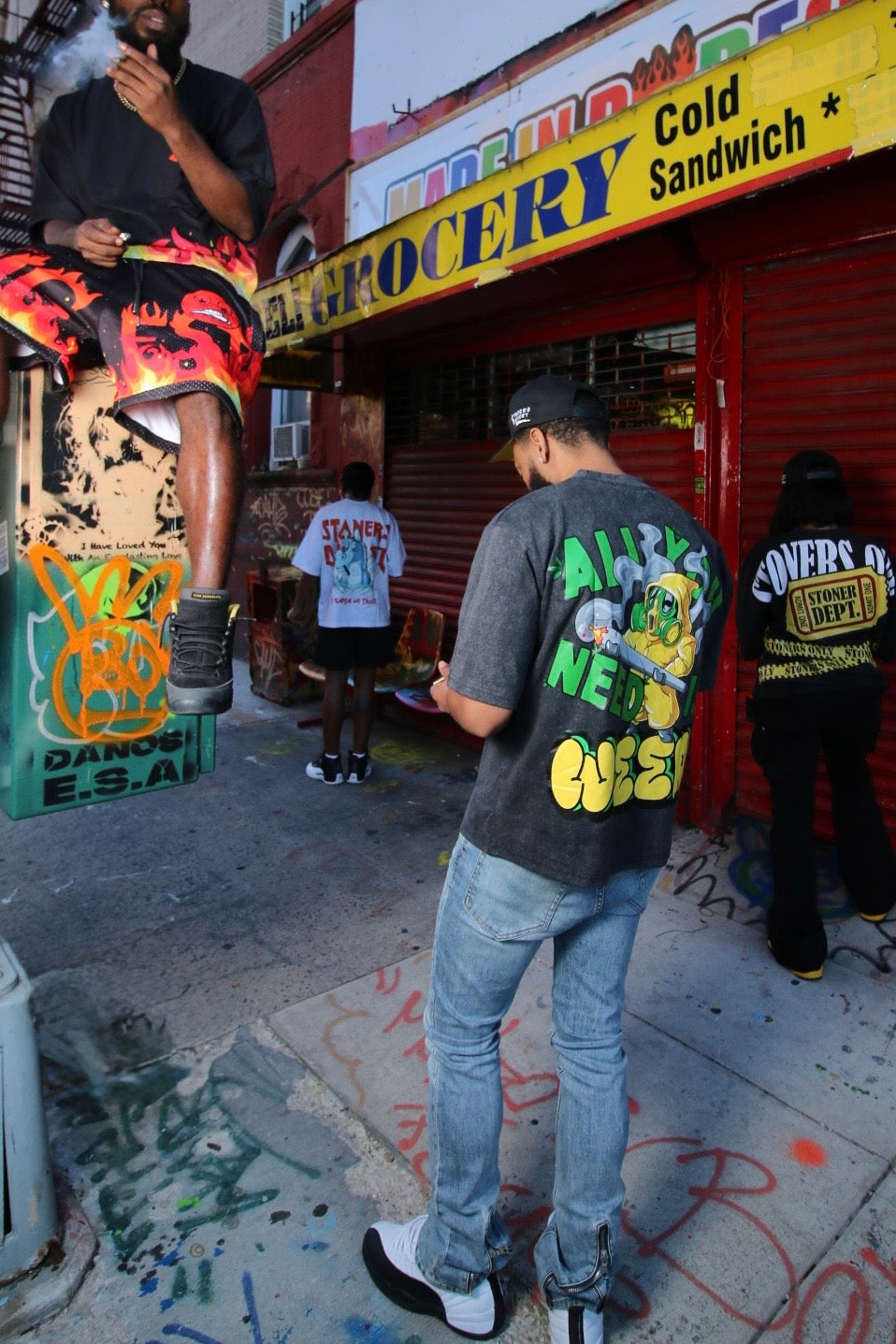 All You Need Is Weed back graphic in the city